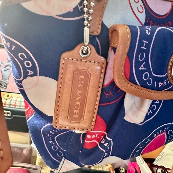 COACH Snaphead Polka-Dot Leah Multicolor Tote Crossbody Bag F14730 - Picture 8 of 16